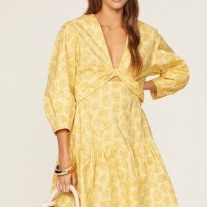 Yellow Cutout Mini Dress